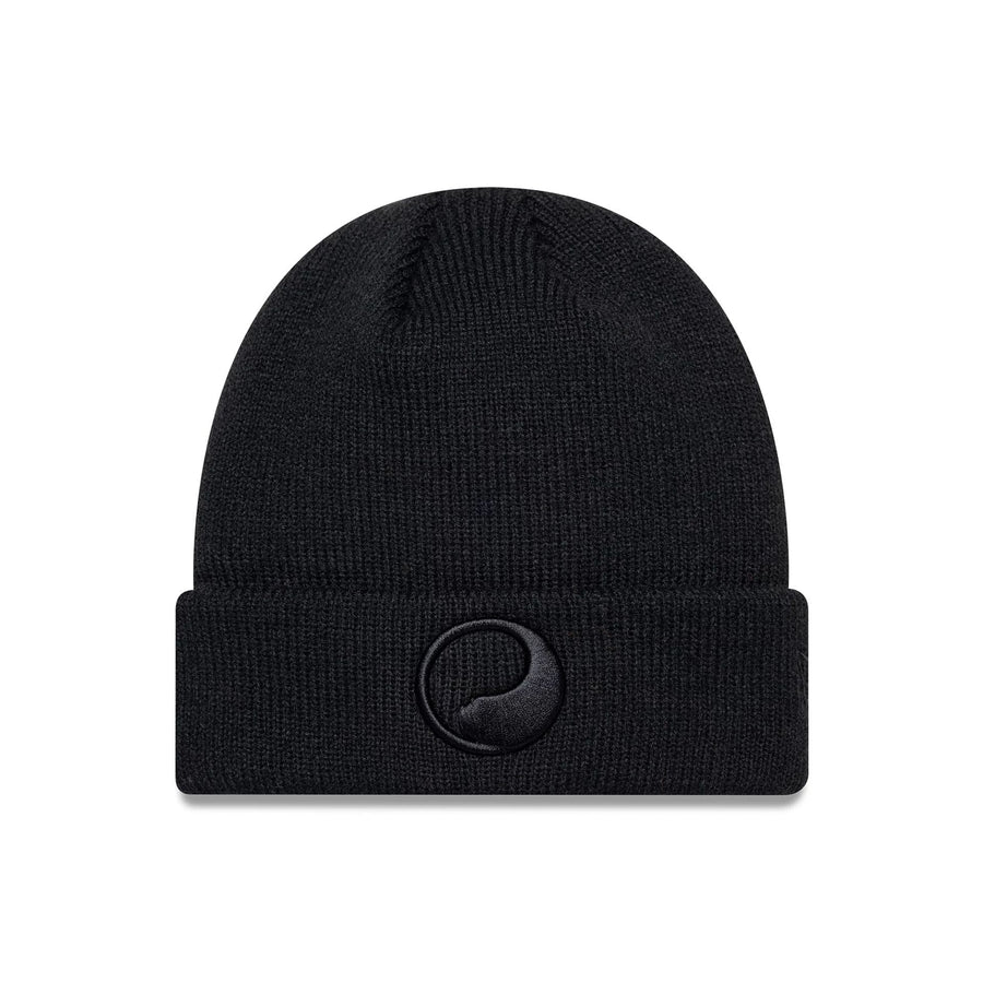 This is a New Era X Our Legacy Black Cuff Knit Beanie Hat 1