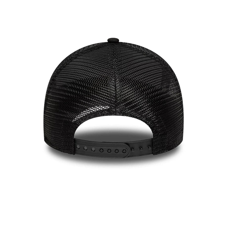 This is a AC Milan Youth Puff Print Black 9FORTY A-Frame Trucker Adjustable Cap 6