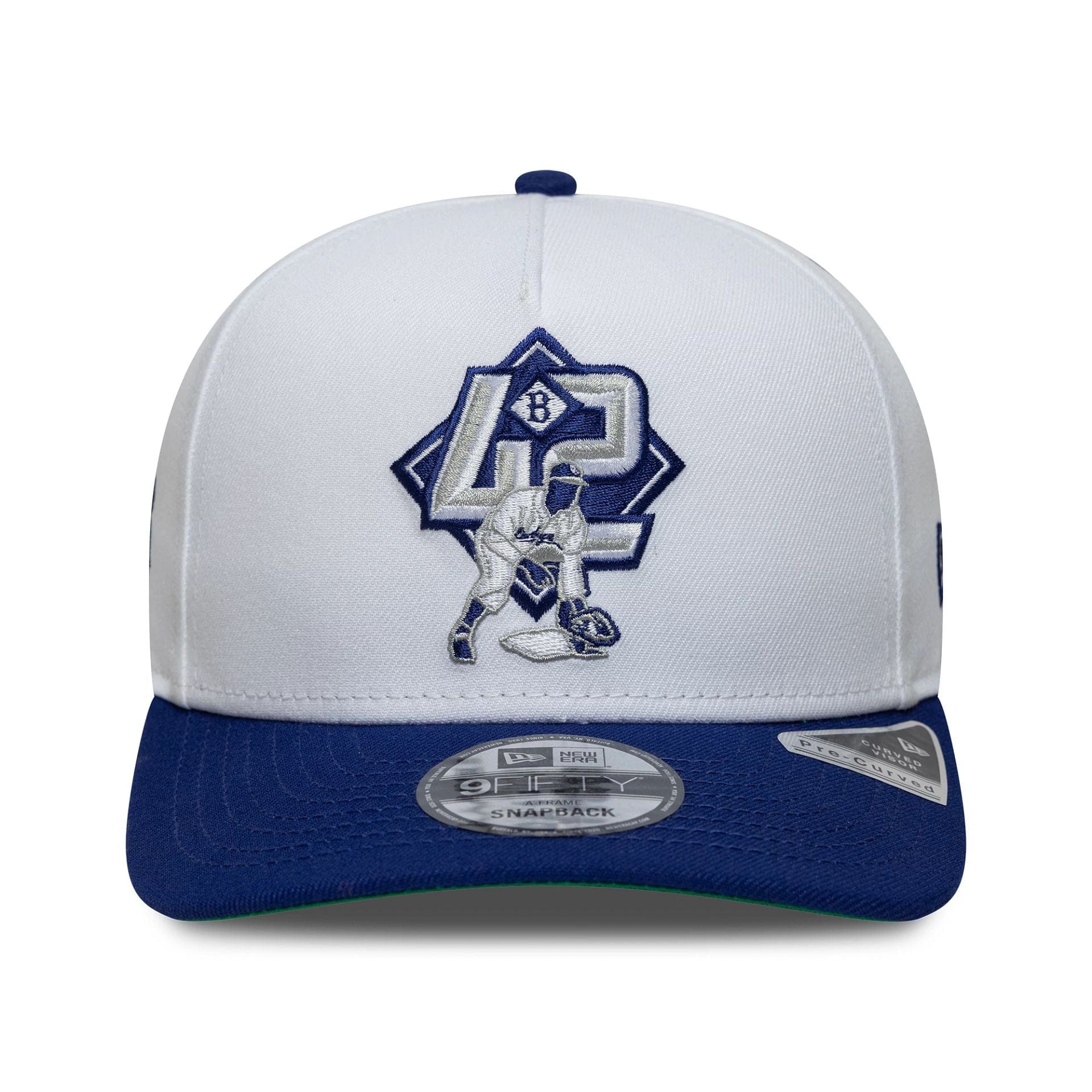 This is a Brooklyn Dodgers MLB Player White 9FIFTY A-Frame Snapback Adjustable Cap 3