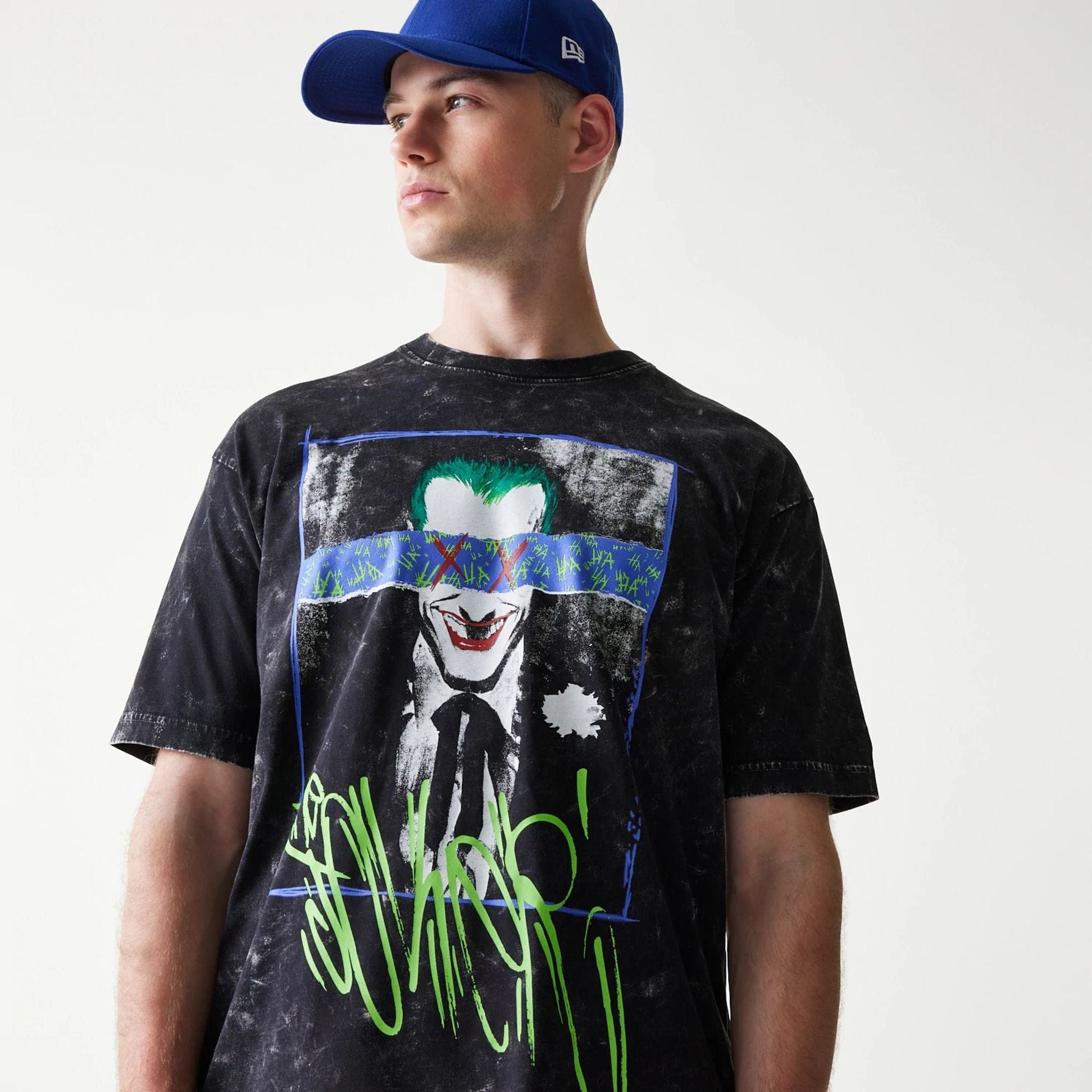 The Male model is wearing Joker Batman Black T-Shirt 3