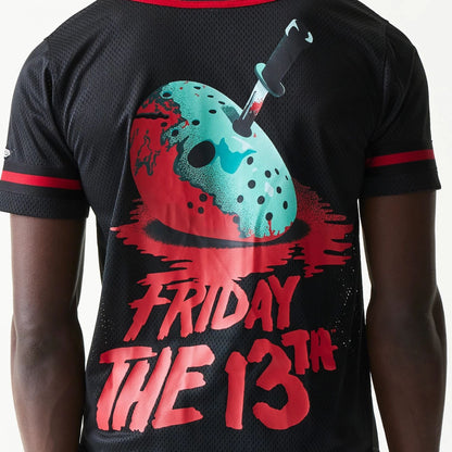 The Male model is wearing Friday The 13Th Black Jersey 5