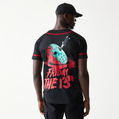 The Male model is wearing Friday The 13Th Black Jersey 2