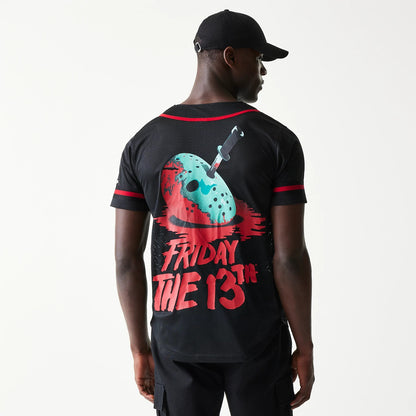The Male model is wearing Friday The 13Th Black Jersey 2