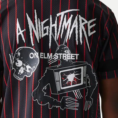 The Male model is wearing A Nightmare On Elm Street Black Jersey 5