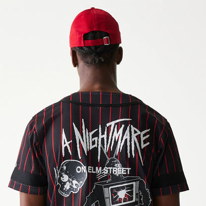 The Male model is wearing A Nightmare On Elm Street Black Jersey 7