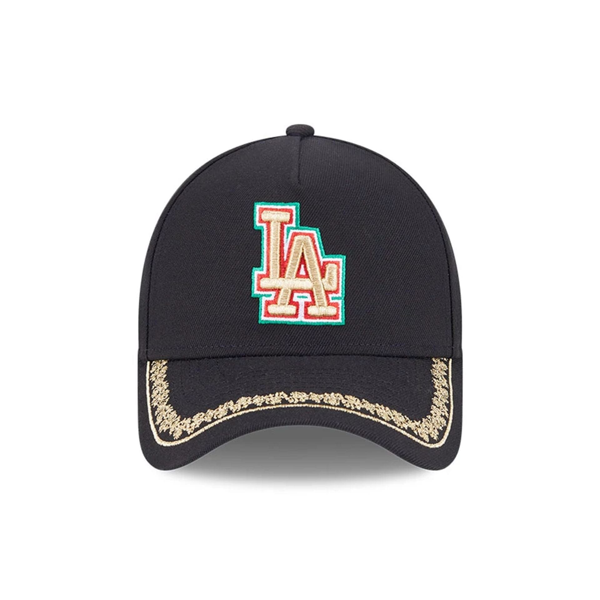 This is a LA Dodgers Ornate Visor Black 9FORTY A-Frame Adjustable Cap 3