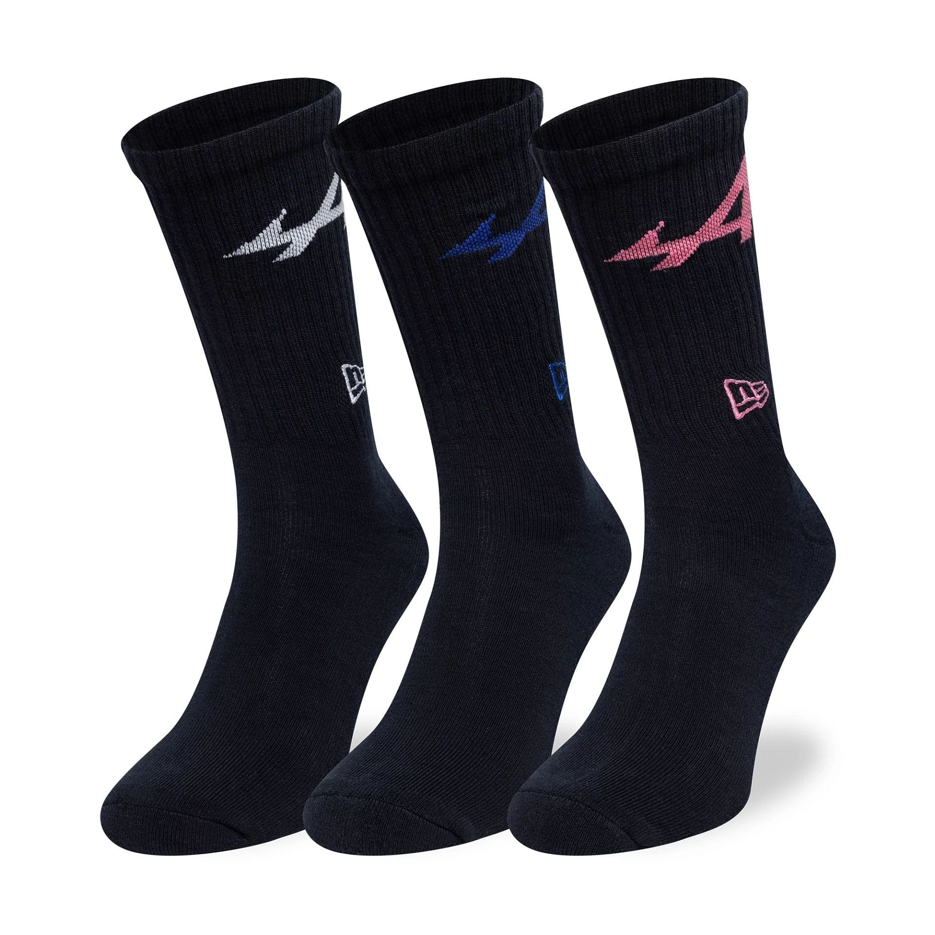 This is a Alpine Racing Alpine Logo Navy 3 Pack Crew Socks  1