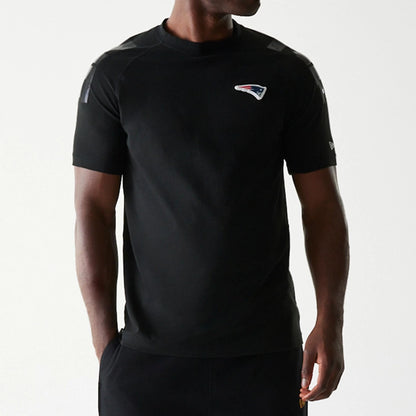 The Male model is wearing New England Patriots NFL 3RD Down Black T-Shirt 1