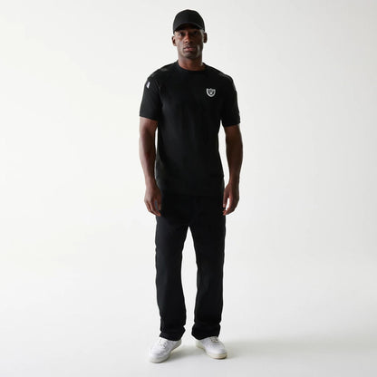 The Male model is wearing Las Vegas Raiders NFL 3RD Down Black T-Shirt 8