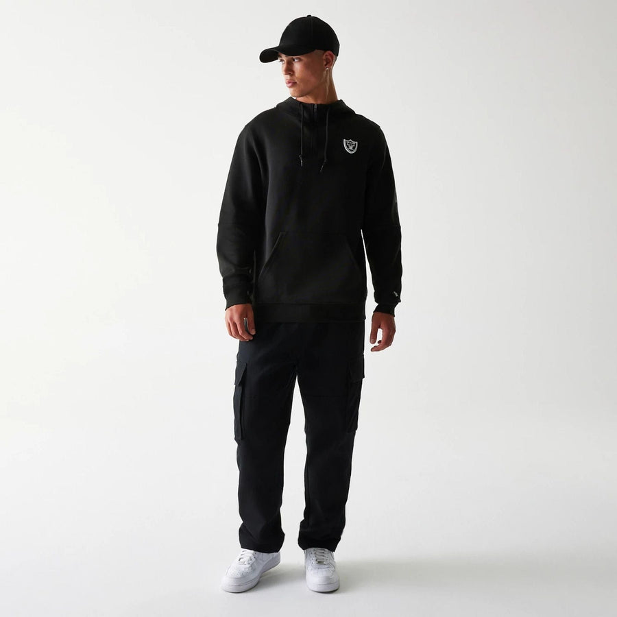 The Male model is wearing Las Vegas Raiders NFL 3RD Down Black Pullover Hoodie 8