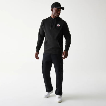 The Male model is wearing Kansas City Chiefs NFL 3RD Down Black Pullover Hoodie 8