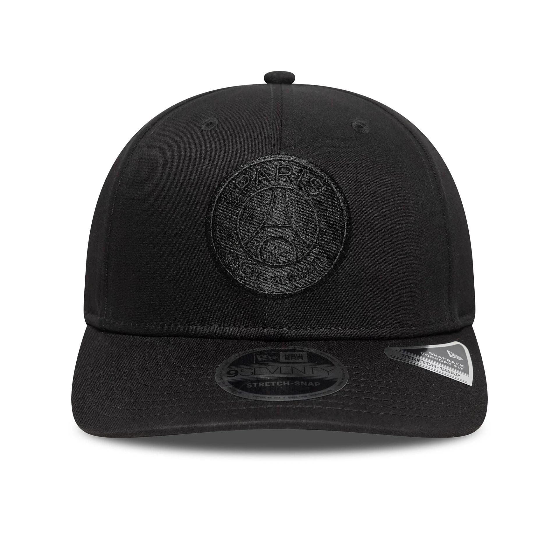 This is a Paris Saint-Germain Tonal Black 9SEVENTY Stretch Snap Adjustable Cap 2