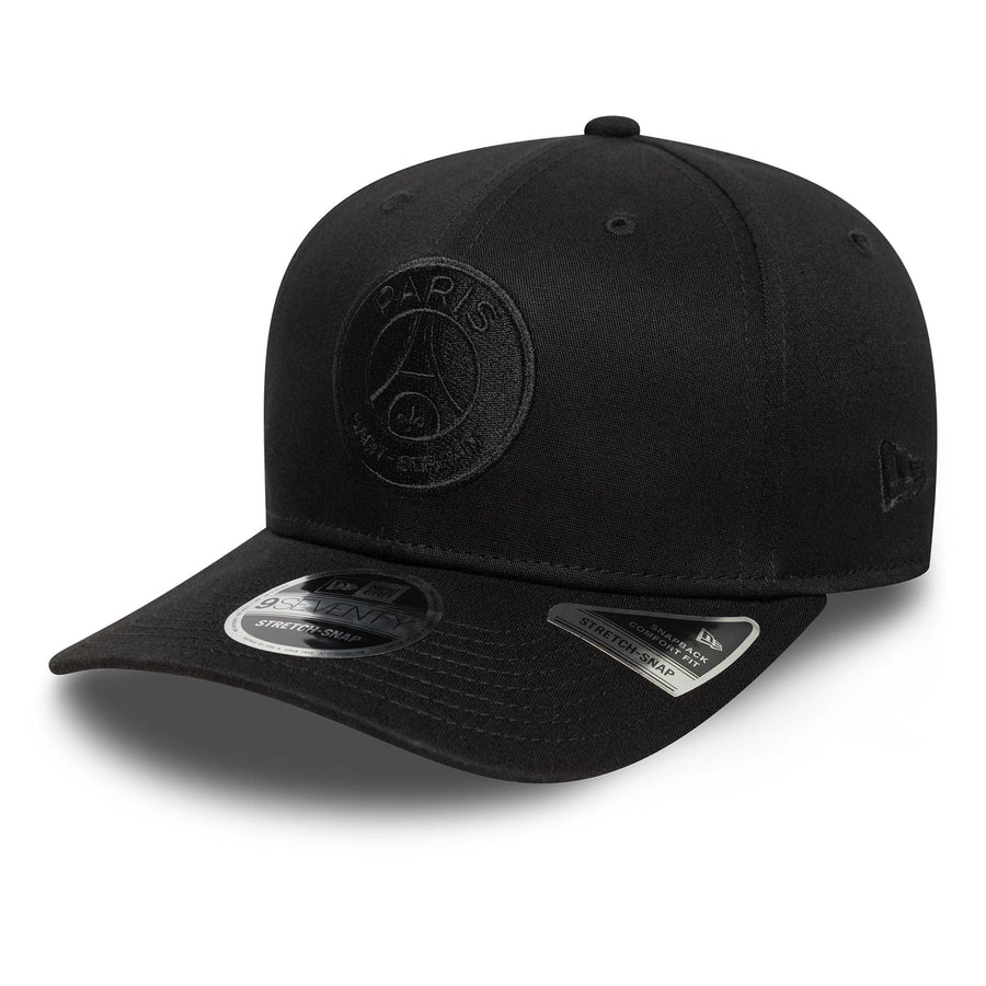 This is a Paris Saint-Germain Tonal Black 9SEVENTY Stretch Snap Adjustable Cap 1