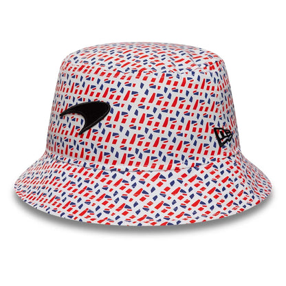 This is a McLaren Racing Lando Norris Silverstone Race Special White Bucket Hat 1