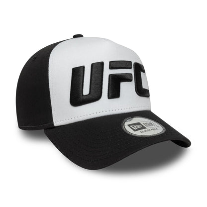 This is a UFC Ultimate Fighting Core Black 9FORTY A-Frame Trucker Adjustable Cap 3