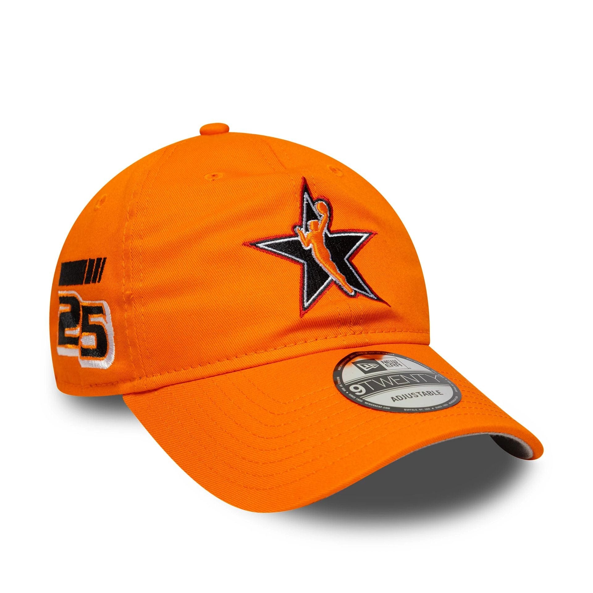 This is a WNBA 2025 All Star Game Logo Orange 9TWENTY Adjustable Cap 1