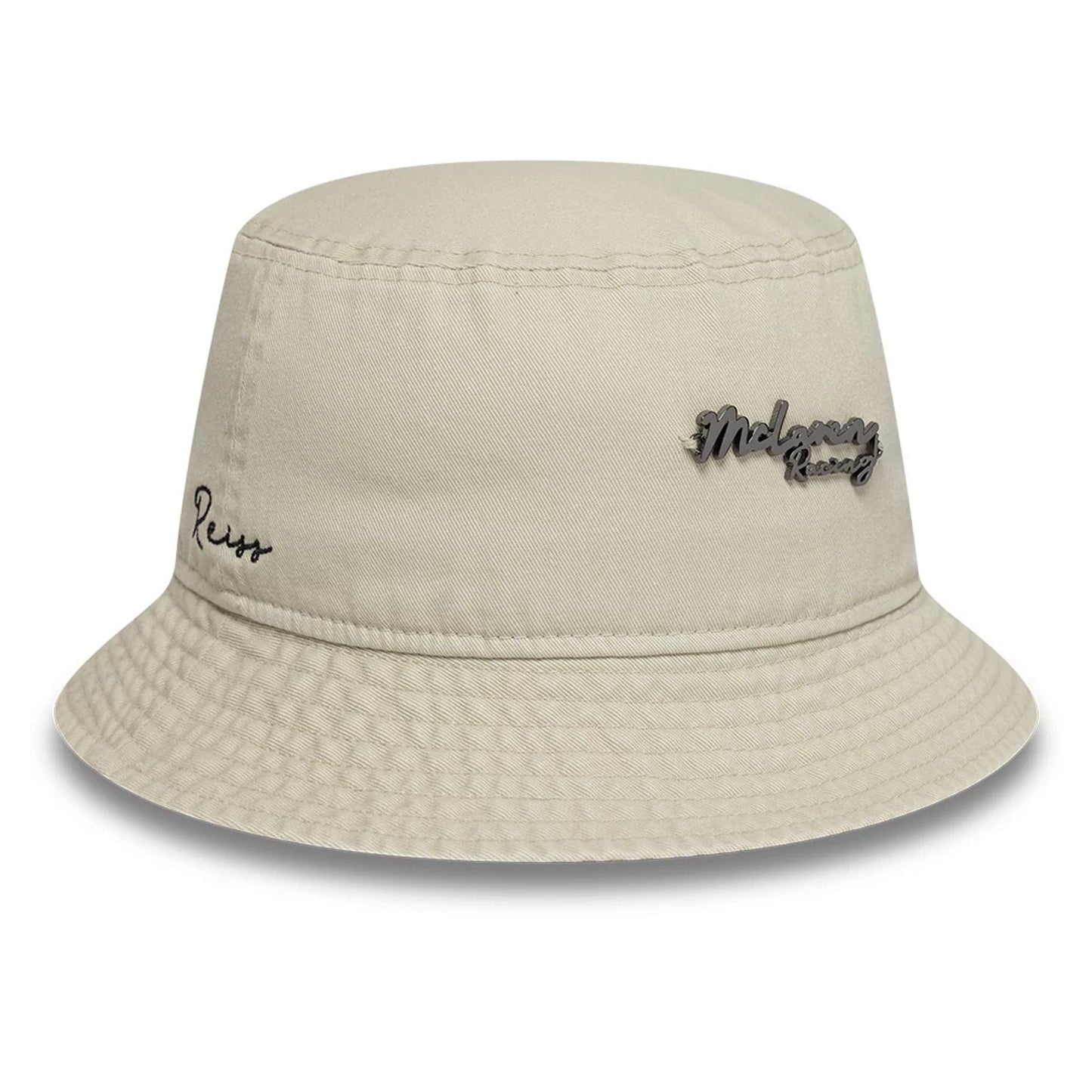 This is a McLaren x Reiss Leisure Cream Bucket Hat 3