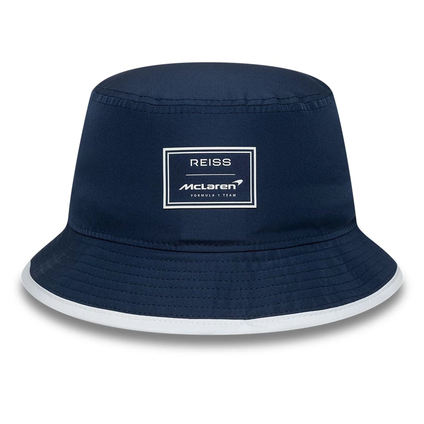 This is a McLaren x Reiss Seasonal Navy Bucket Hat 2