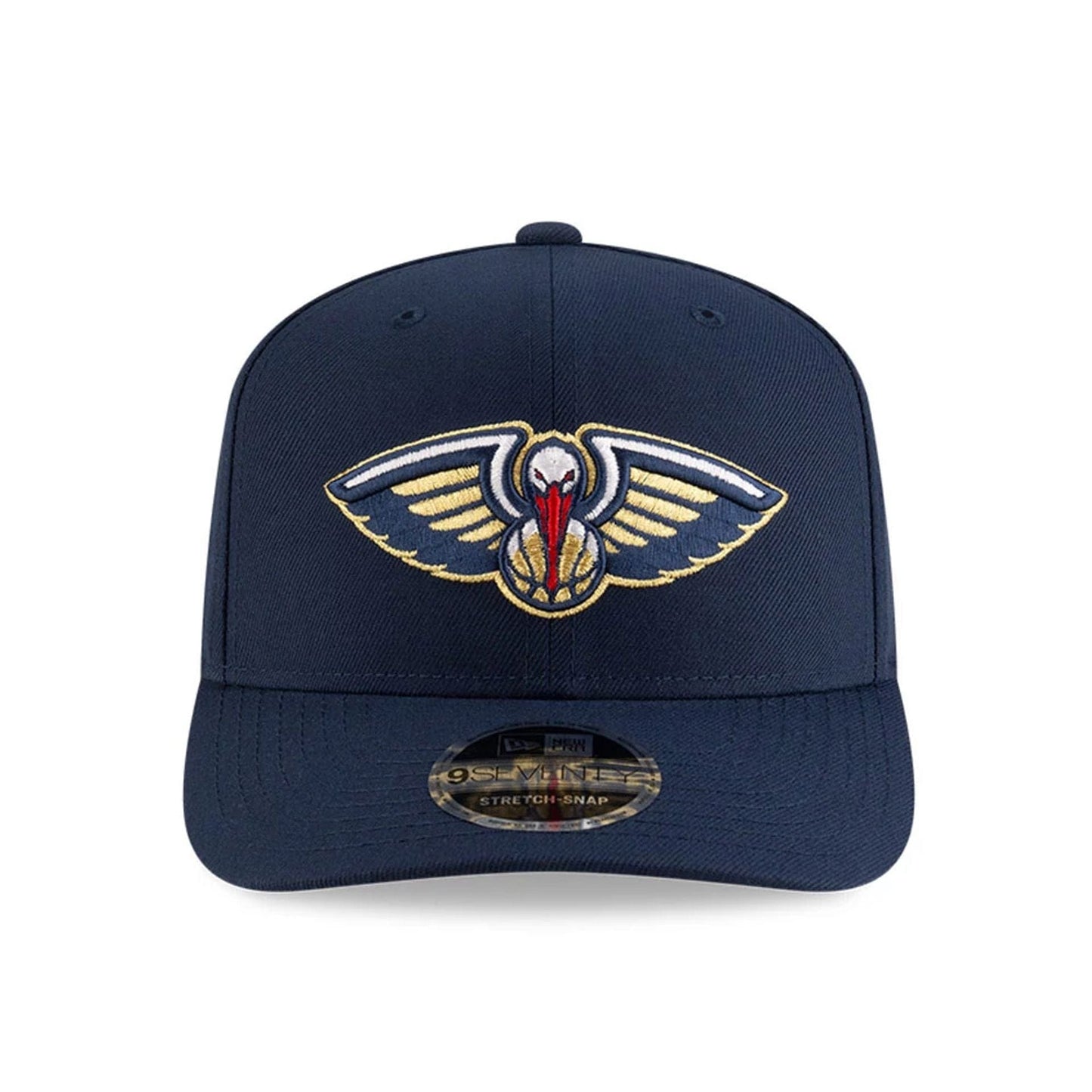 This is a New Orleans Pelicans NBA Team Dark Blue 9SEVENTY Stretch Snap Adjustable Cap 3