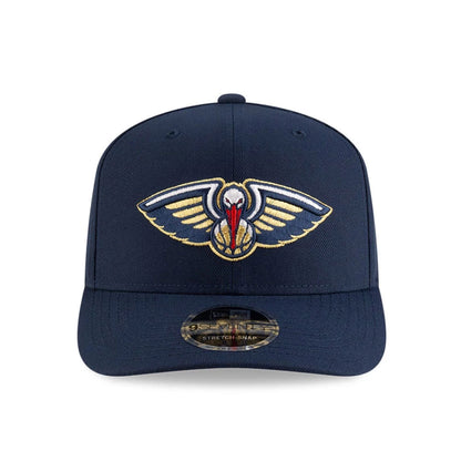 This is a New Orleans Pelicans NBA Team Dark Blue 9SEVENTY Stretch Snap Adjustable Cap 3