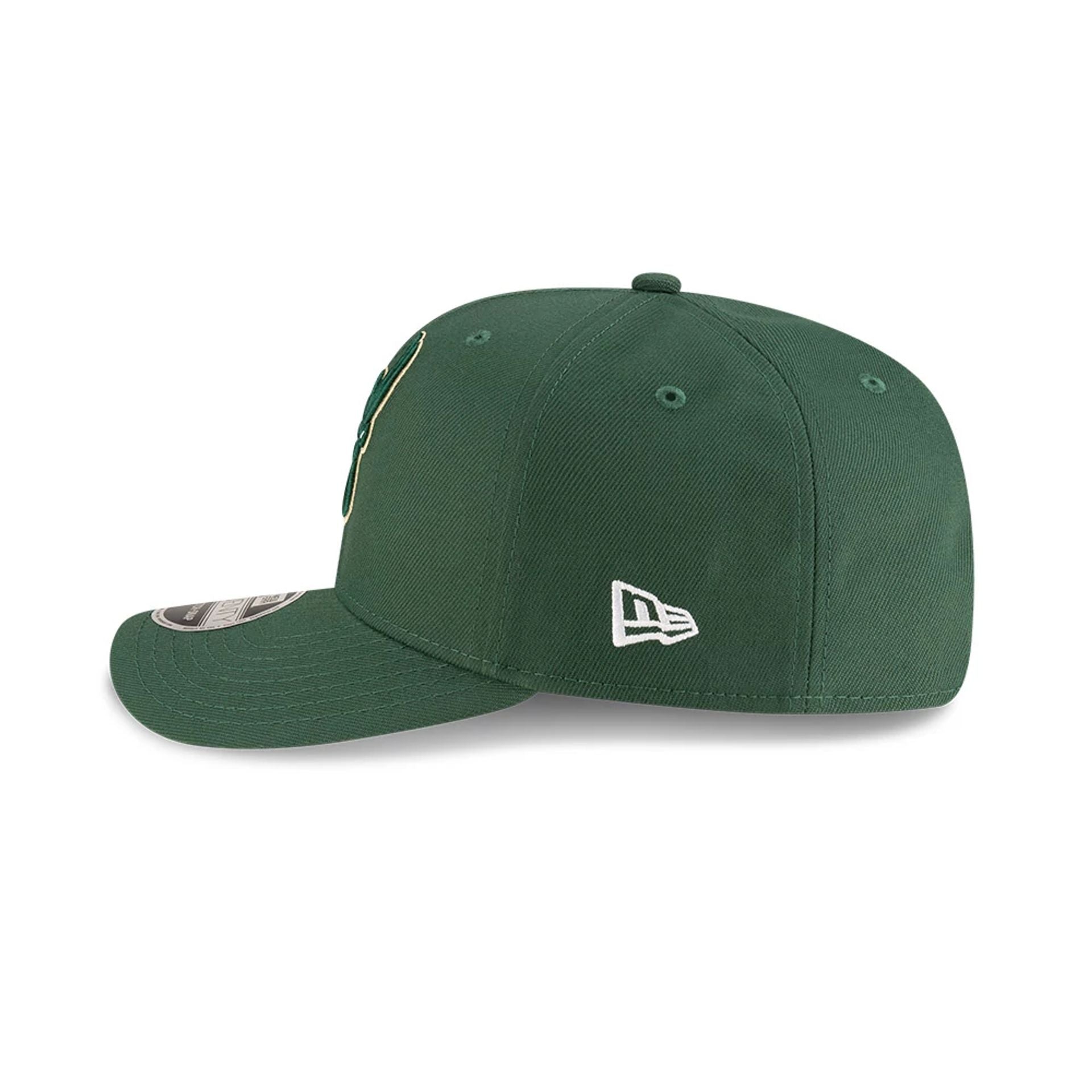 This is a Milwaukee Bucks NBA Team Dark Green 9SEVENTY Stretch Snap Adjustable Cap 5