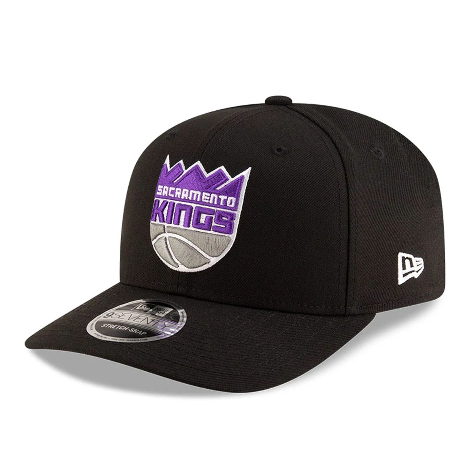 This is a Sacramento Kings NBA Team Black 9SEVENTY Stretch Snap Adjustable Cap 1