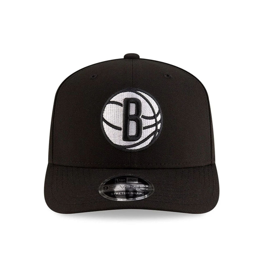This is a Brooklyn Nets NBA Team Black 9SEVENTY Stretch Snap Adjustable Cap 3