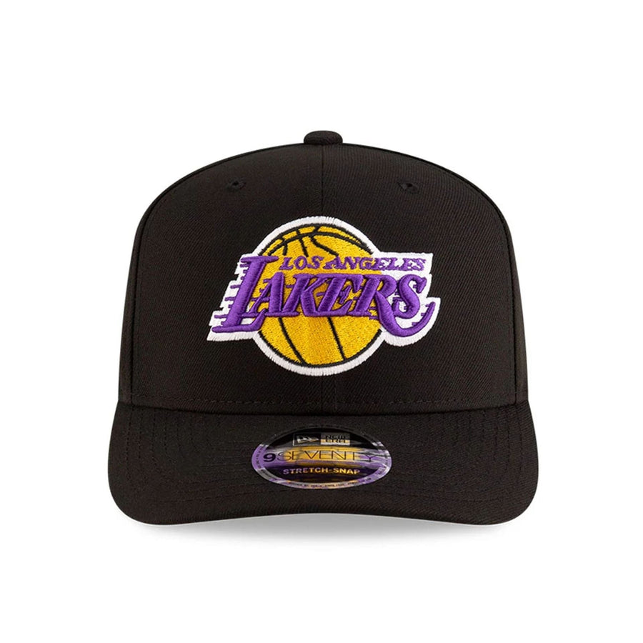 This is a LA Lakers NBA Team Black 9SEVENTY Stretch Snap Adjustable Cap 3