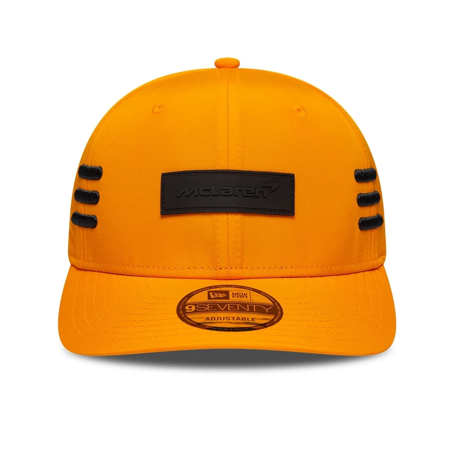 This is a McLaren Automotive P18 Stripe Bright Orange 9SEVENTY Stretch Snap Adjustable Cap 3