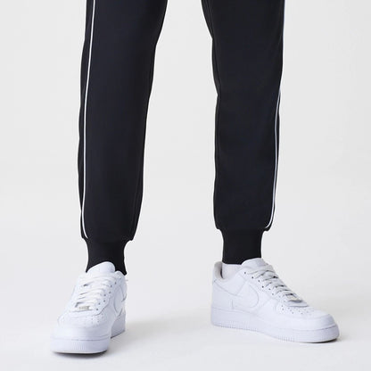 The Male model is wearing Chicago Bulls NBA Slim Black Track Pants 6