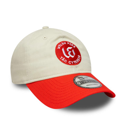 This is a Welsh Fire Tan Cymreig The Hundred 2025 Contrast Light Beige 9TWENTY Adjustable Cap 3