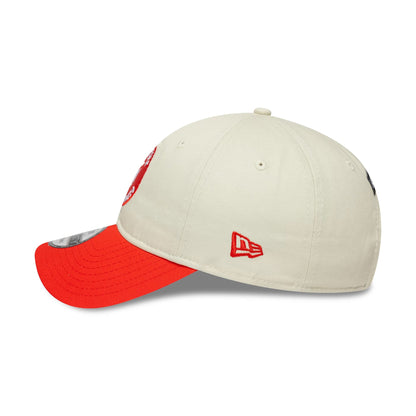 This is a Welsh Fire Tan Cymreig The Hundred 2025 Contrast Light Beige 9TWENTY Adjustable Cap 5