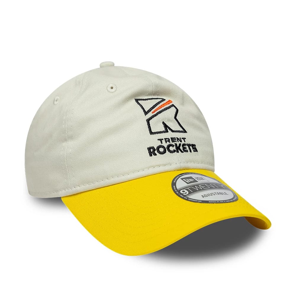 Pictured is this Trent Rockets The Hundred 2025 9TWENTY Adjustable Cap in light beige. 3