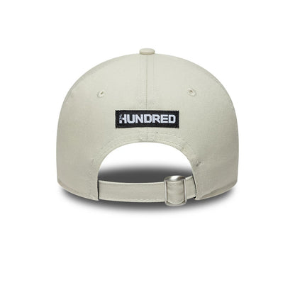 Pictured is this Trent Rockets The Hundred 2025 9TWENTY Adjustable Cap in light beige & yellow. 4