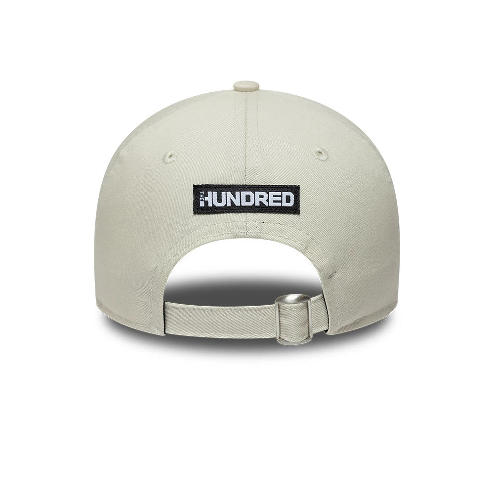 Pictured is this Trent Rockets The Hundred 2025 9TWENTY Adjustable Cap in light beige & yellow. 4