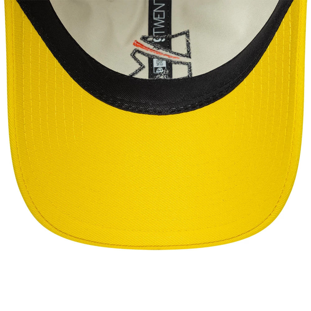 Pictured is this Trent Rockets The Hundred 2025 9TWENTY Adjustable Cap in light beige & yellow. 7