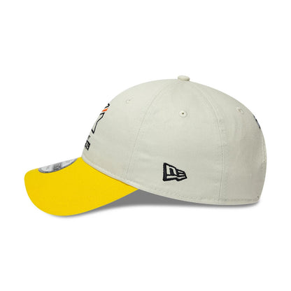 Pictured is this Trent Rockets The Hundred 2025 9TWENTY Adjustable Cap in light beige & yellow. 6