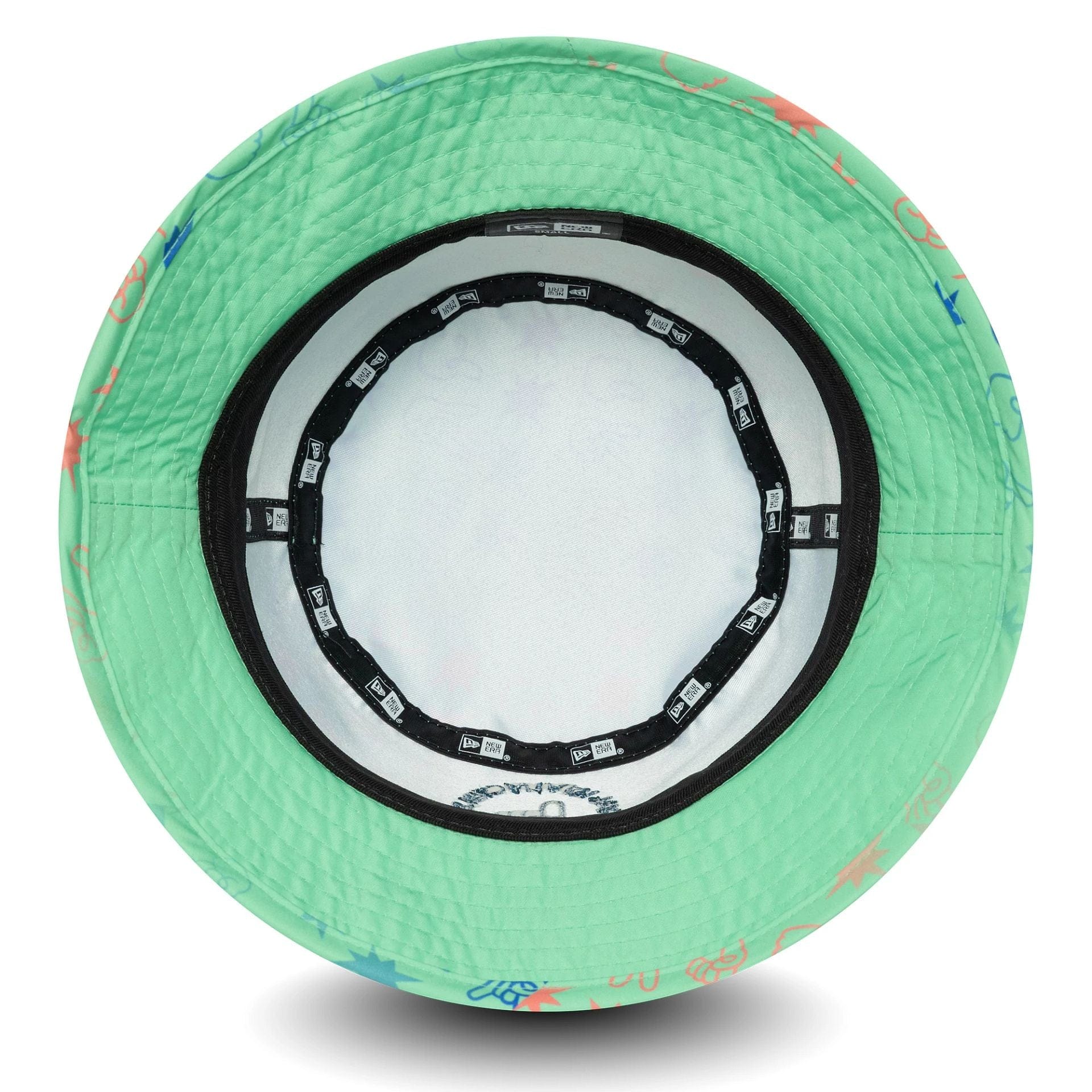 This is a Oval Invincibles The Hundred 2025 All Over Print Green Tapered Bucket Hat 5