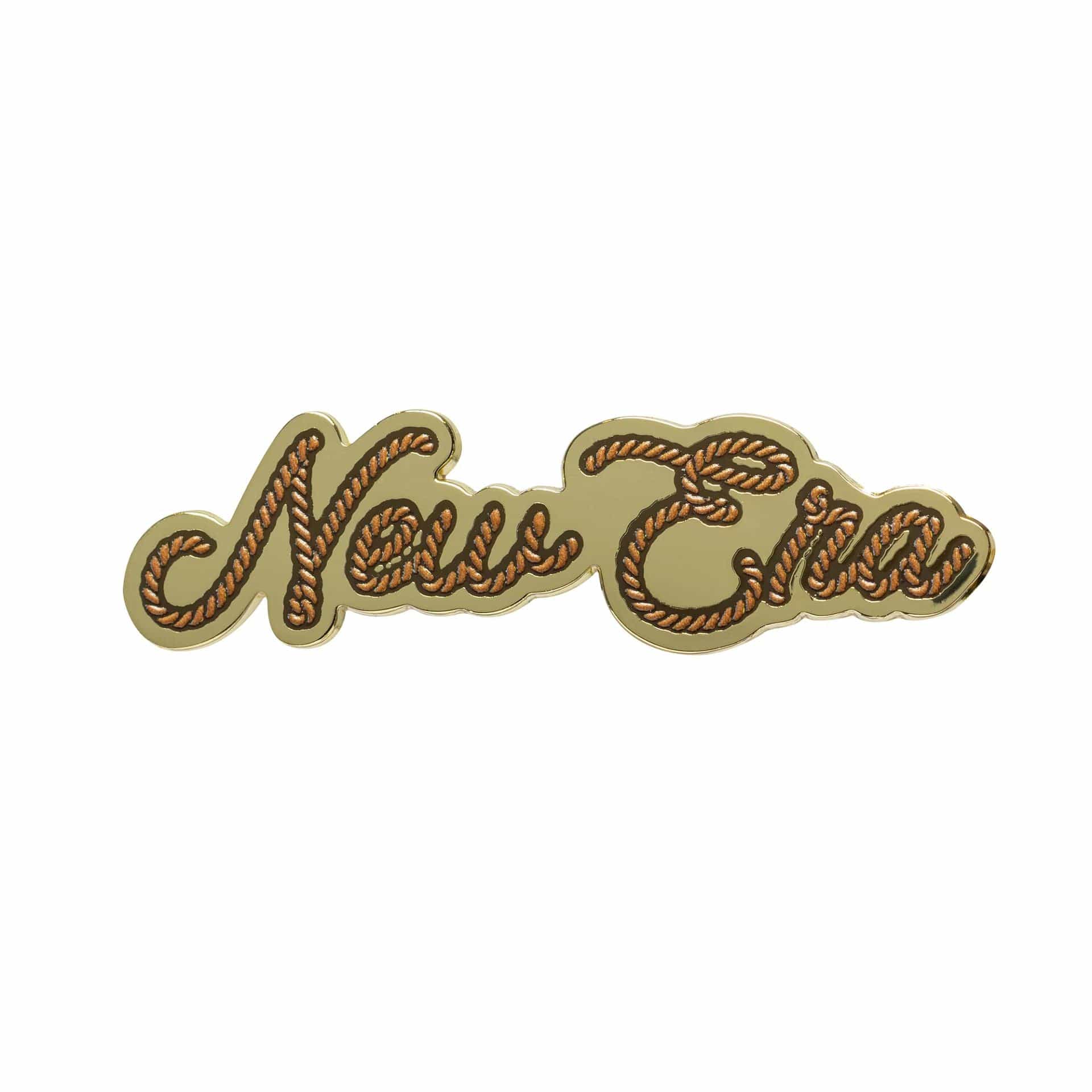This is a  New Era Rope Gold Pin Badge  1