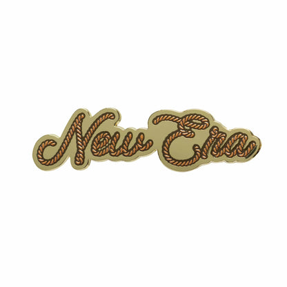 This is a  New Era Rope Gold Pin Badge  1