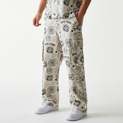 The Male model is wearing MLB Subway Series All Over Print Cargo Trousers 1