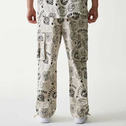 The Male model is wearing MLB Subway Series All Over Print Cargo Trousers 2