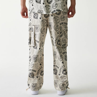 The Male model is wearing MLB Subway Series All Over Print Cargo Trousers 2