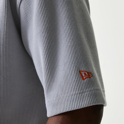 The Male model is wearing New York Mets MLB Waffle Grey Oversized T-Shirt 4