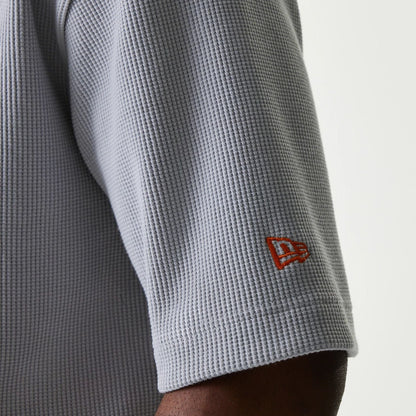 The Male model is wearing New York Mets MLB Waffle Grey Oversized T-Shirt 4