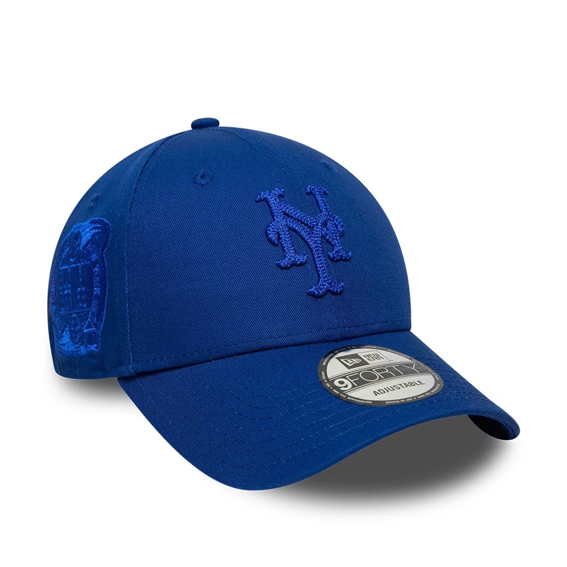 This is a New York Mets MLB Subway Series Tonal Logo Blue 9FORTY Adjustable Cap 1