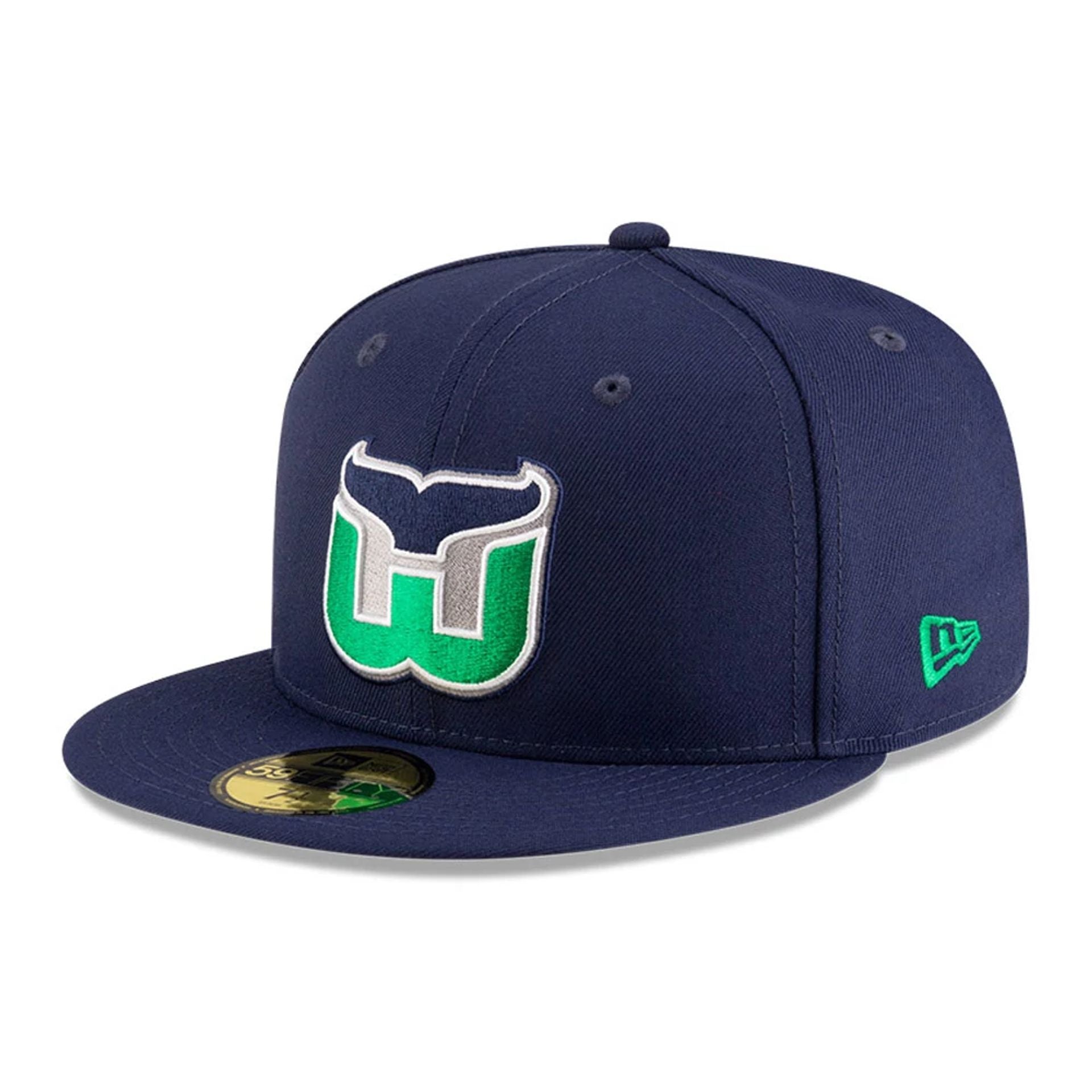 This is a Hartford Whalers NHL Basic Navy 59FIFTY Fitted Cap 1