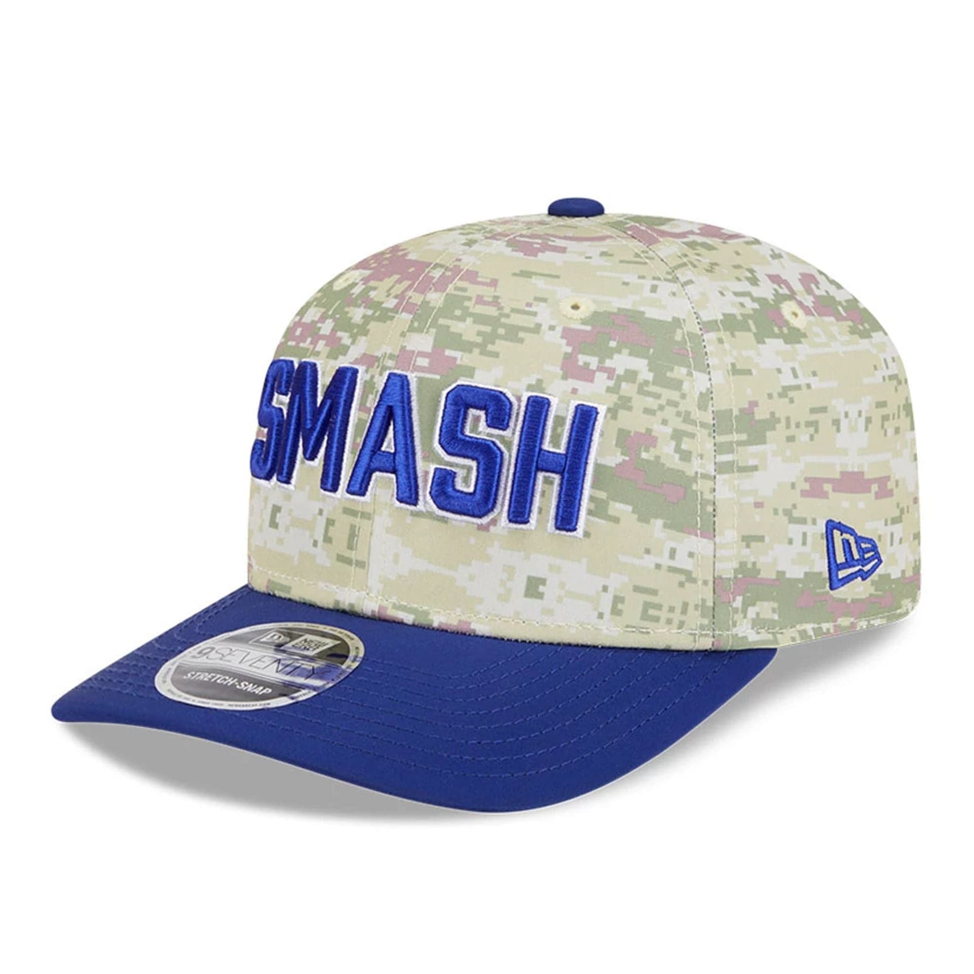 This is a Smash LIV Golf 2025 Digital Camo 9SEVENTY Stretch Snap Adjustable Cap 1