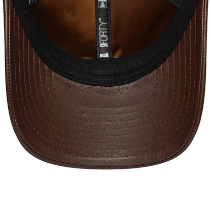 This is a New York Yankees MLB Leather Dark Brown 9FORTY M-Crown Adjustable Cap 5