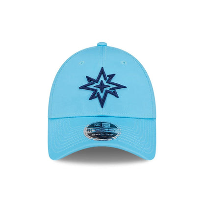 This is a Majesticks LIV Golf 2025 Bright Blue 9FORTY Adjustable Cap 2